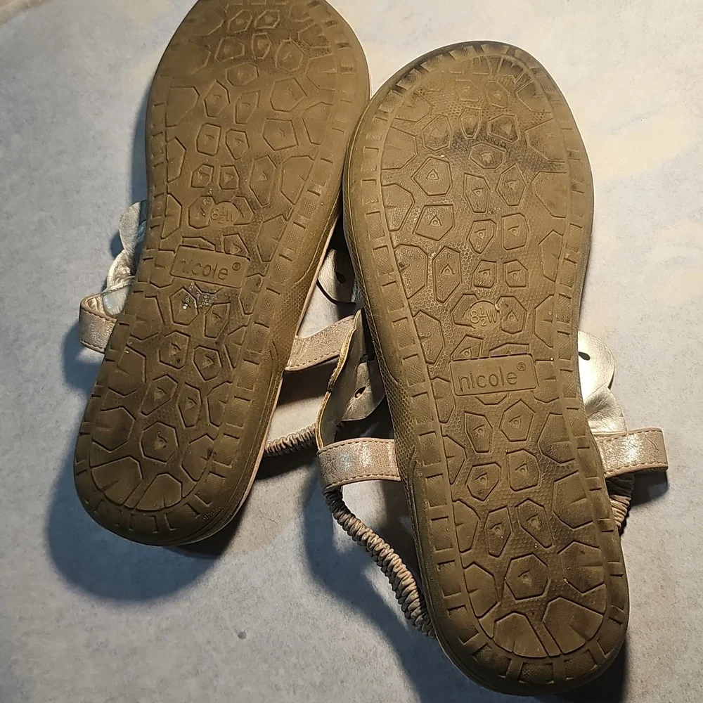 Nicole Elegant Gold Beaded Sandals